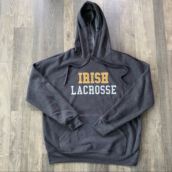 NEW IRISH Lacrosse Soft Sponge Super Soft Fleece Hood Dark Grey Heather - Picture 1 of 3